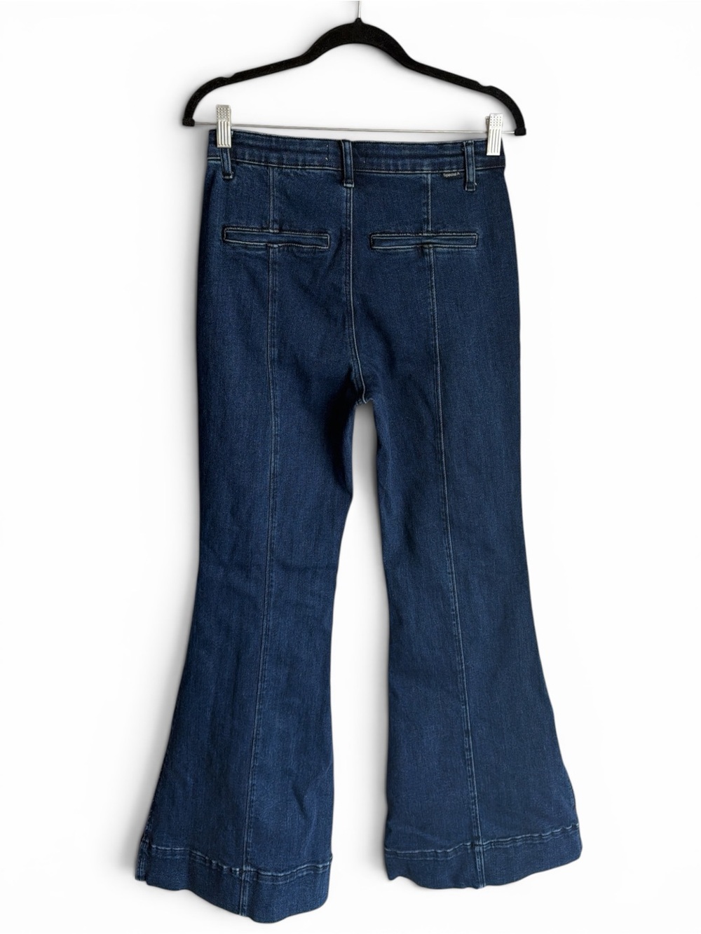 Special A Super Flare Jeans Size 11/30 Dark Wash Stretchy High Wasted Banded Hem - Picture 7 of 16